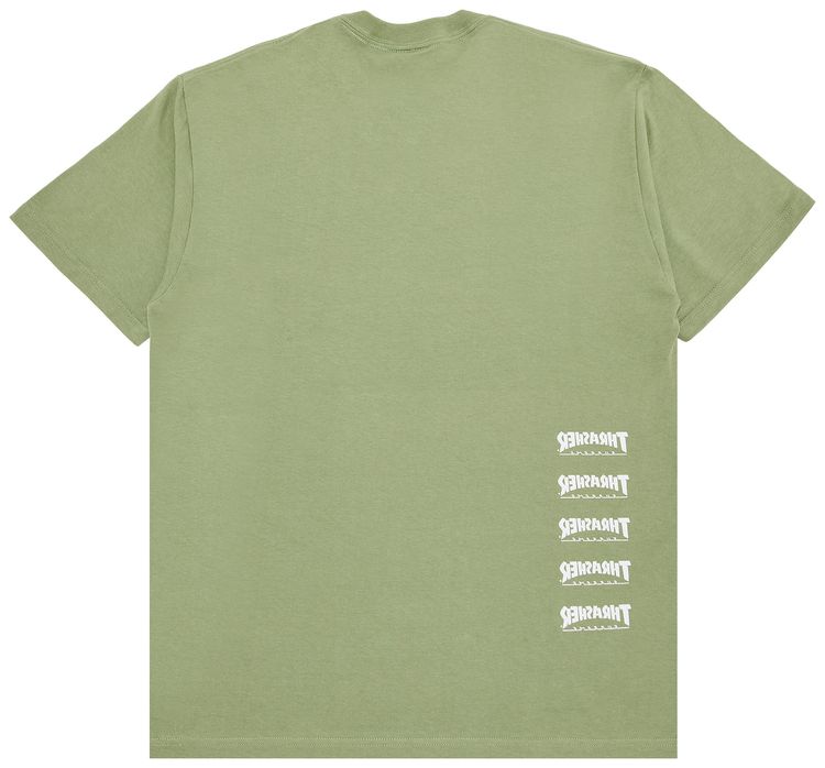 Supreme x Thrasher Back Tail Tee Light Olive