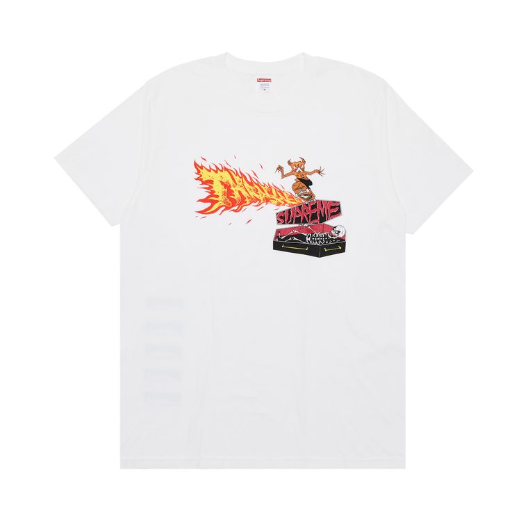 Supreme x Thrasher Back Tail Tee White