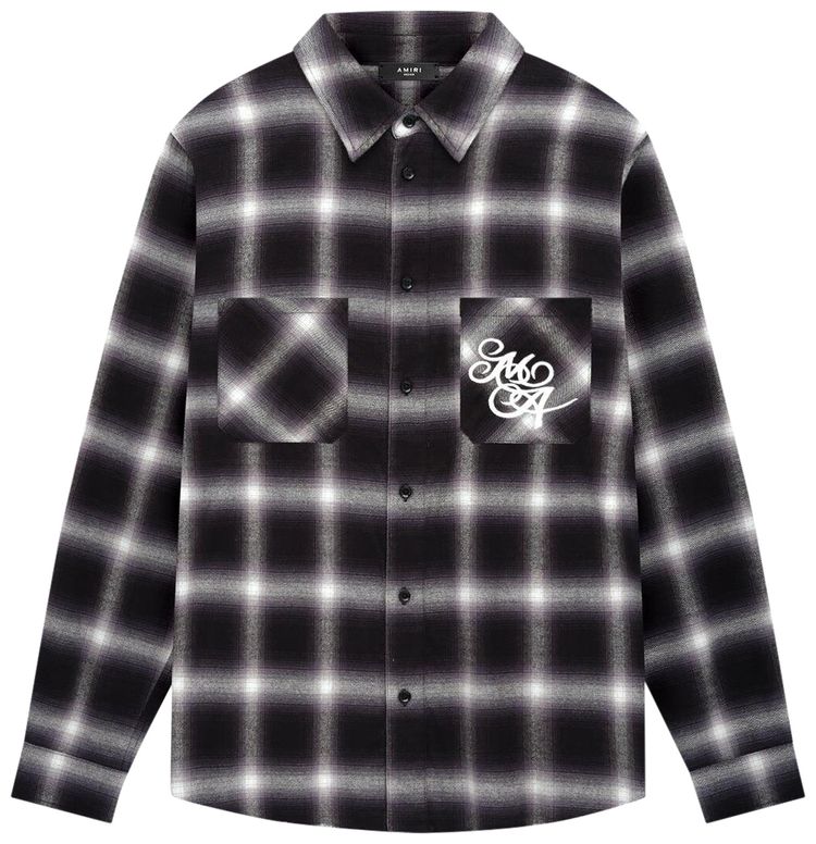Amiri Swirl Flannel Shirt Black