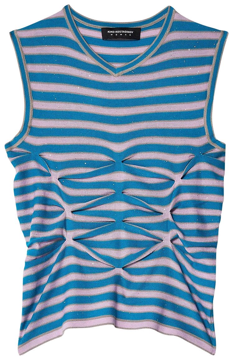 Kiko Kostadinov Zabriskie Sleeveless Top Ocean BlueLilac