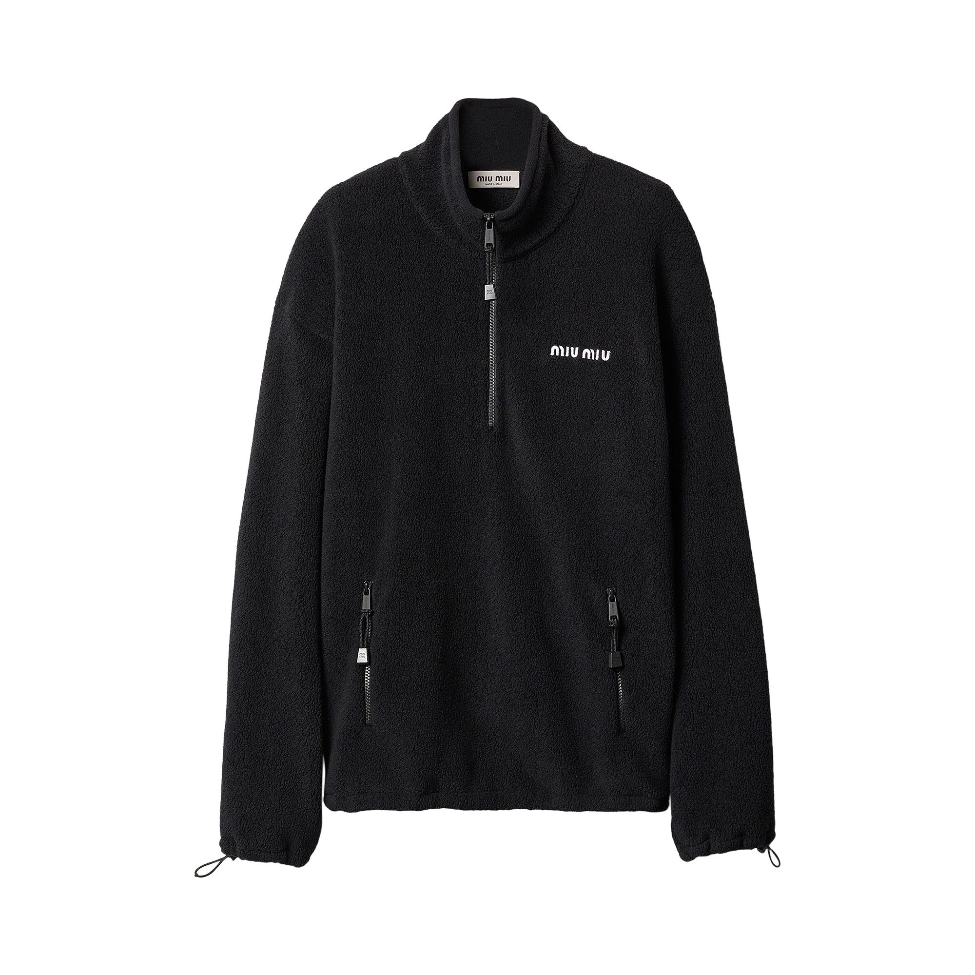 Achetez des Miu Miu Fleece Sweatshirt Black MJL043 15V3 F0002 GOAT FR