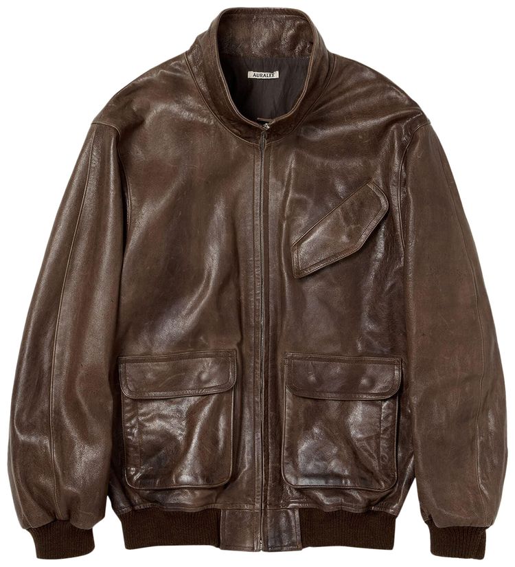 Auralee Zip Blouson Dark Brown