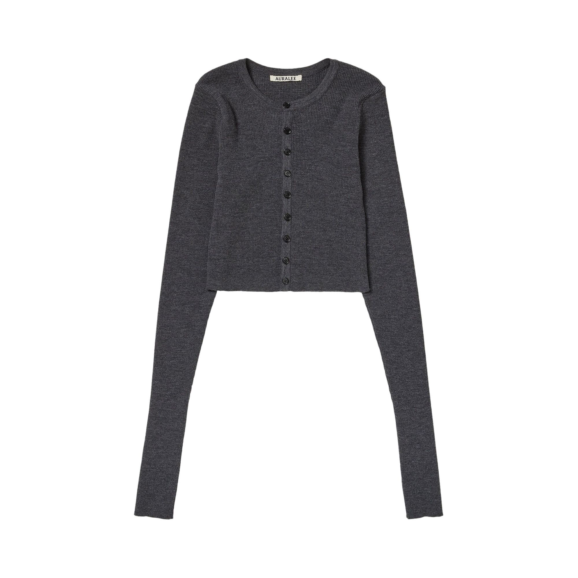 【AURALEE】SHORT CARDIGAN AURALEE SUPER FINE WOOL HIGH GAUGE RIB KNIT SHORT CARDIGAN