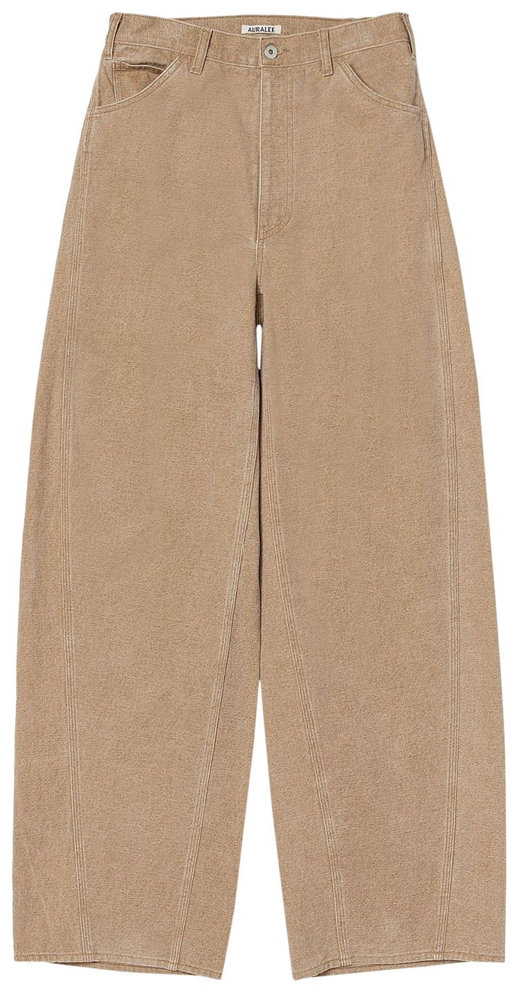 Auralee Washed Organic Canvas Pants Light Brown