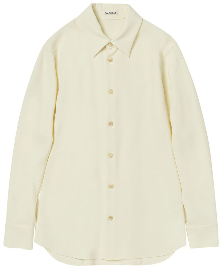 Auralee Tense Wool Double Cloth Shirt Ivory