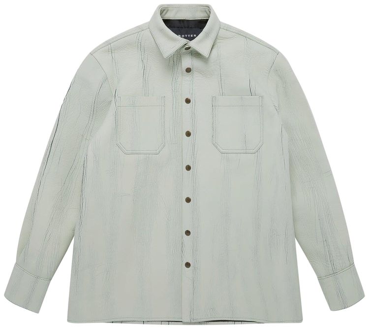 BOTTER Cracked Leather Shirt Grey