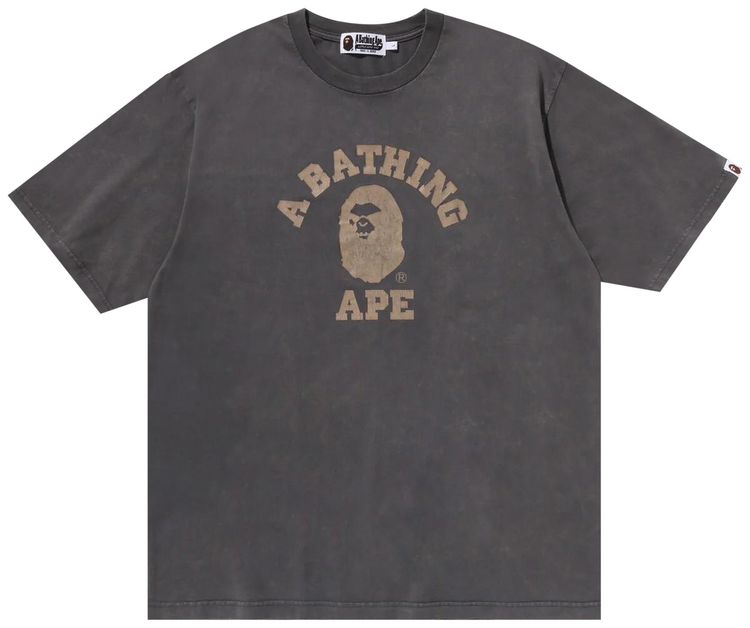BAPE Overdye College Relaxed Fit Tee Charcoal