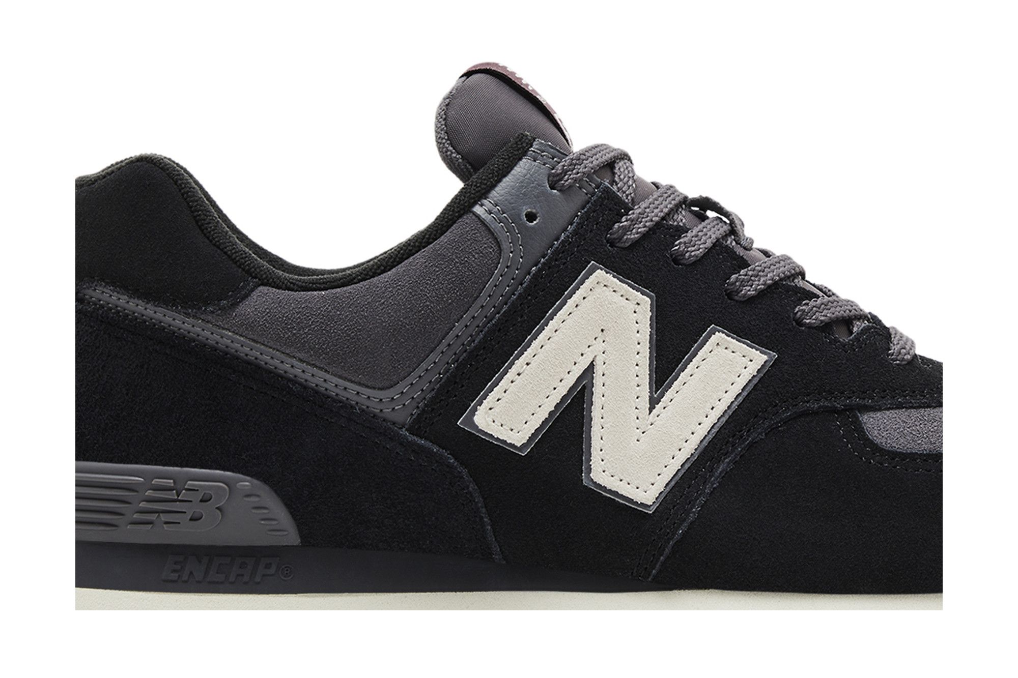 New Balance 574 ブラック/グレー New Balance 574 Unisex Black Grey Sneaker Beilaufig - 37 EU