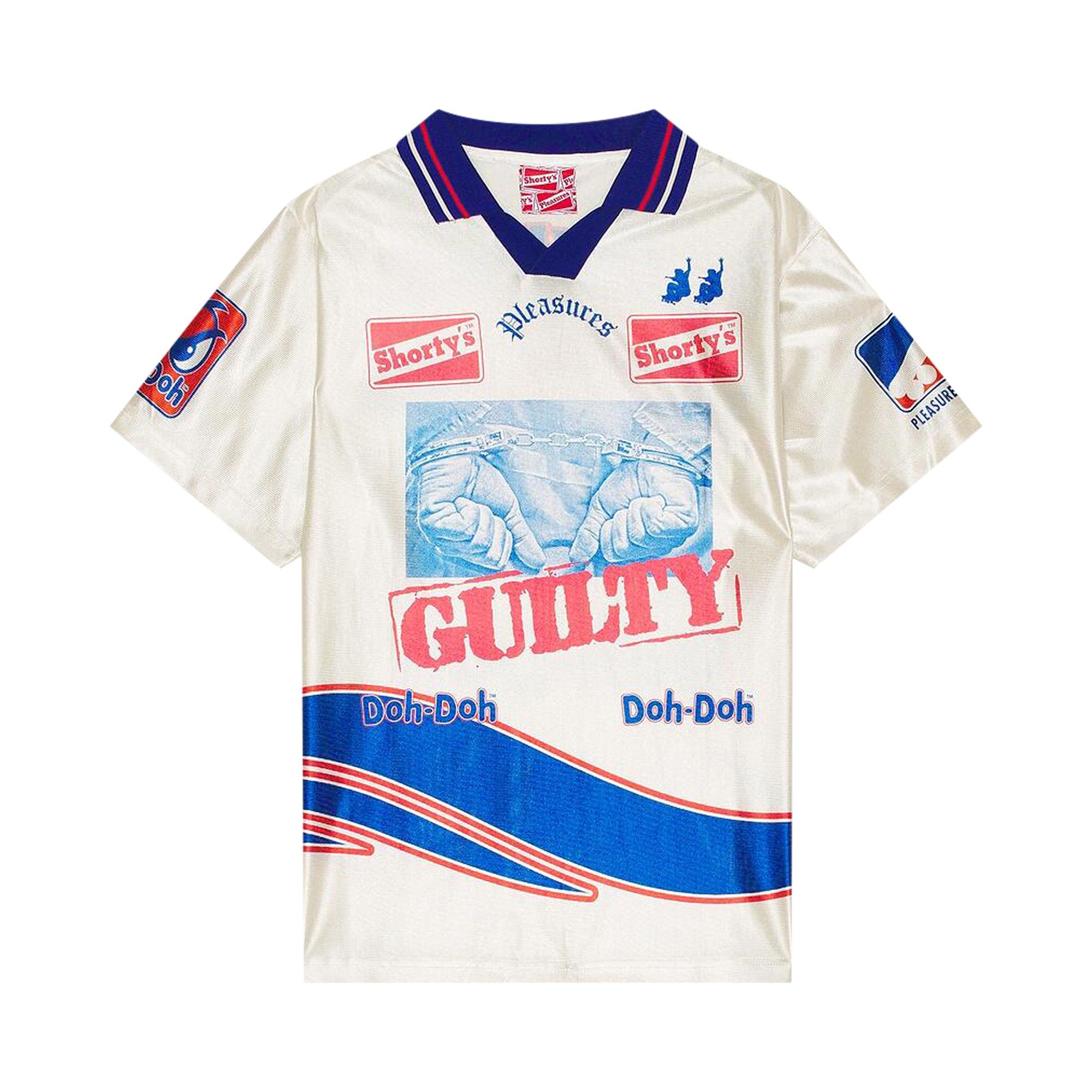 Buy Pleasures Guilty Soccer Jersey Off White P24F005 OFF GOAT