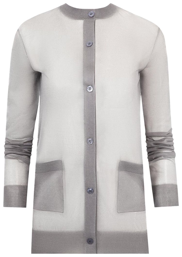 Saint Laurent Sheer Cardigan Steel Grey