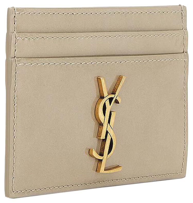 Saint Laurent Cassandre Card Case Soft Sage