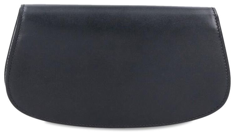 Saint Laurent Logo Plaque Foldover Top Shoulder Bag Black