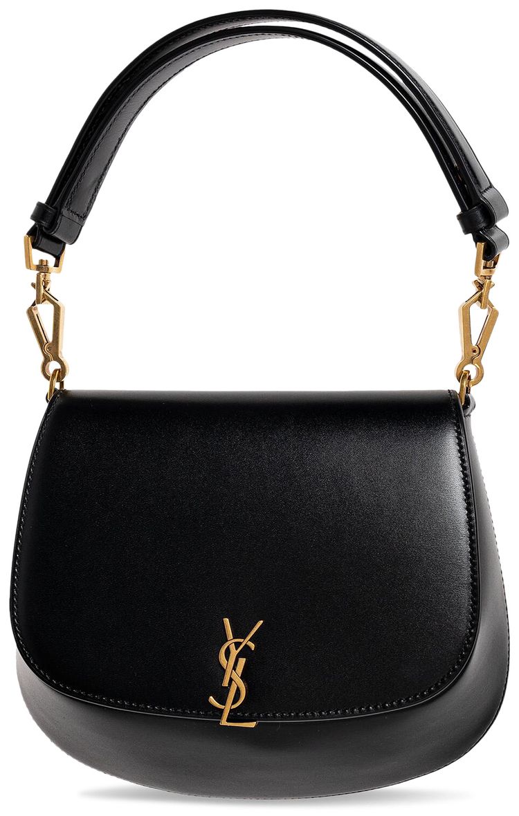 Saint Laurent Voltaire Leather Top Handle Black