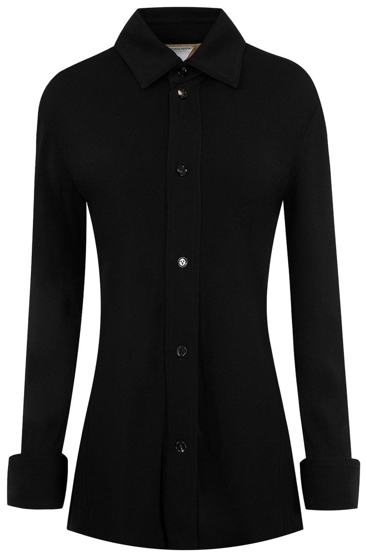 Bottega Veneta Matt Fluid Jersey Shirt Black
