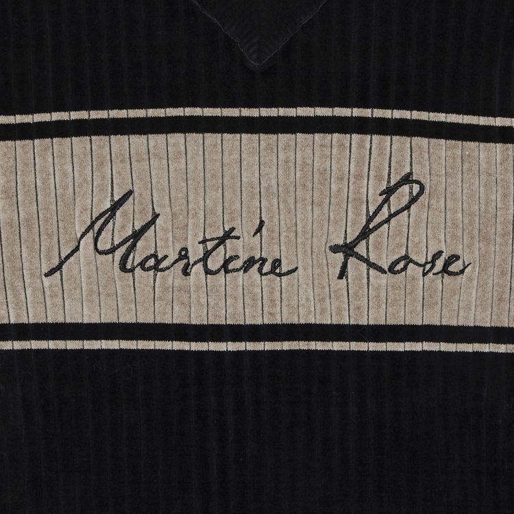 Martine Rose Chenille V Neck Jumper BlackBeige