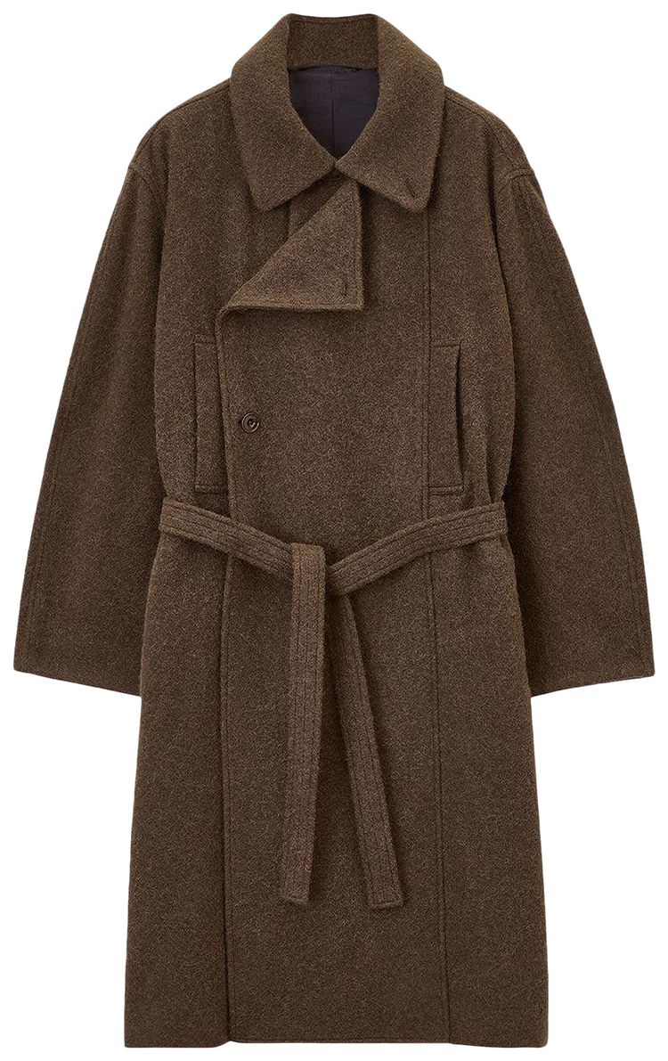 Lemaire Asymmetrical Bathrobe Coat Brown