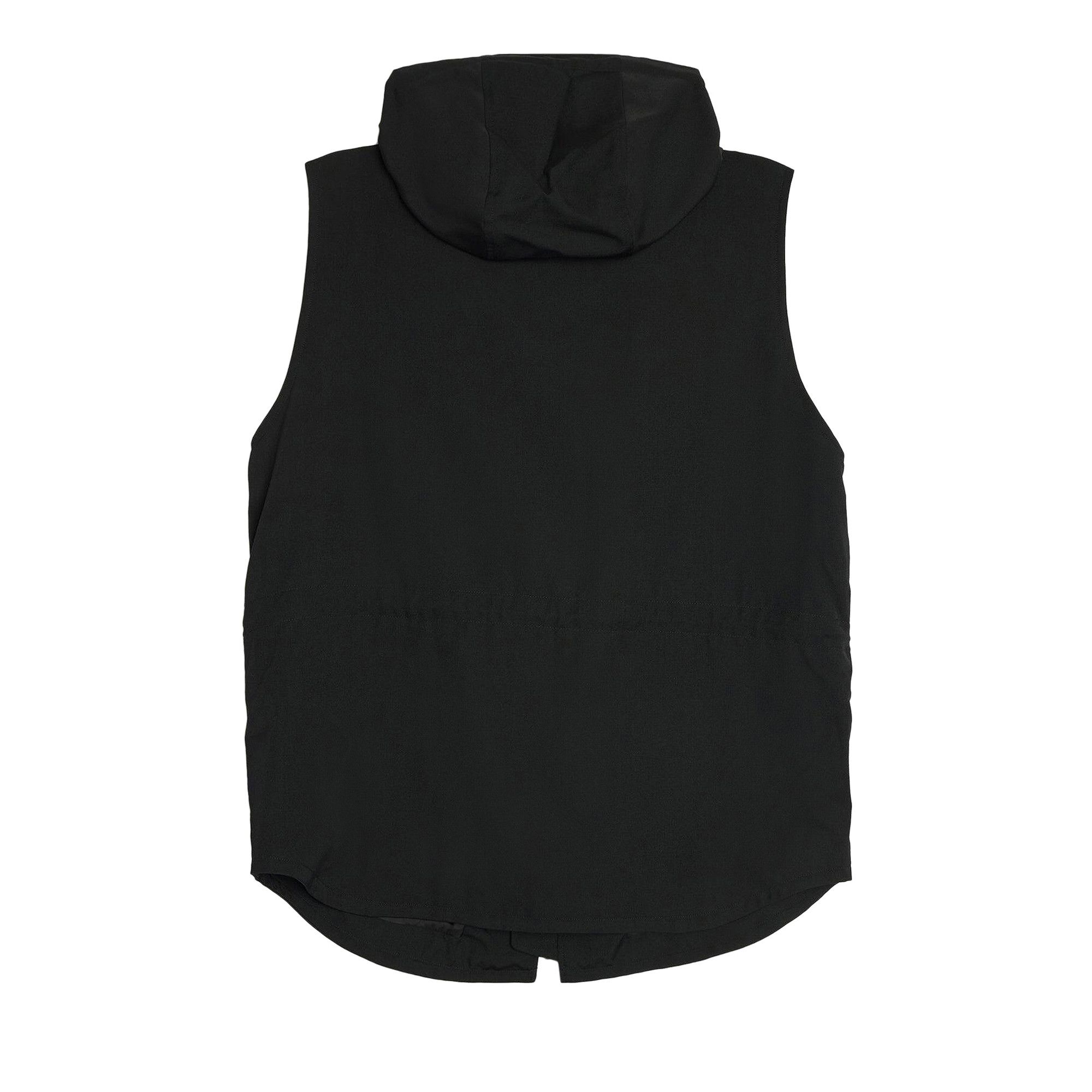 Buy Yohji Yamamoto Pour Homme Wrinkle Gabardine Hooded Vest 'Black