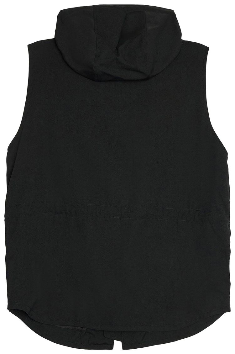 Yohji Yamamoto Pour Homme Wrinkle Gabardine Hooded Vest Black