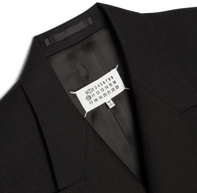 Maison Margiela Wool Flannel Blazer Jacket Black