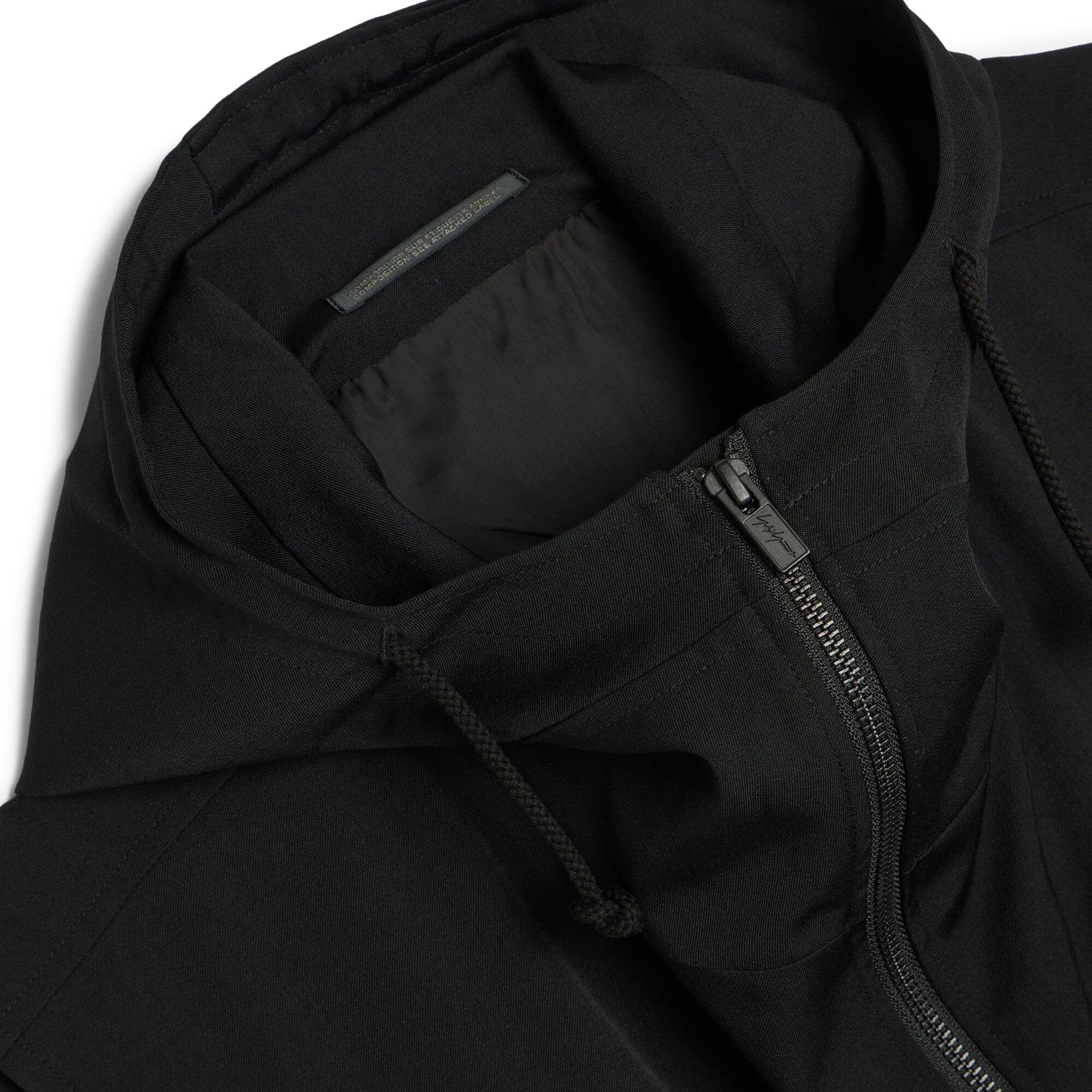 Buy Yohji Yamamoto Pour Homme Wrinkle Gabardine Hooded Vest 'Black