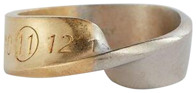 Maison Margiela Twisted Number Ring Palladio BurattatoYellow Gold Burattato