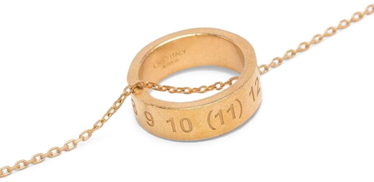 Maison Margiela Number Logo Ring Necklace Gold