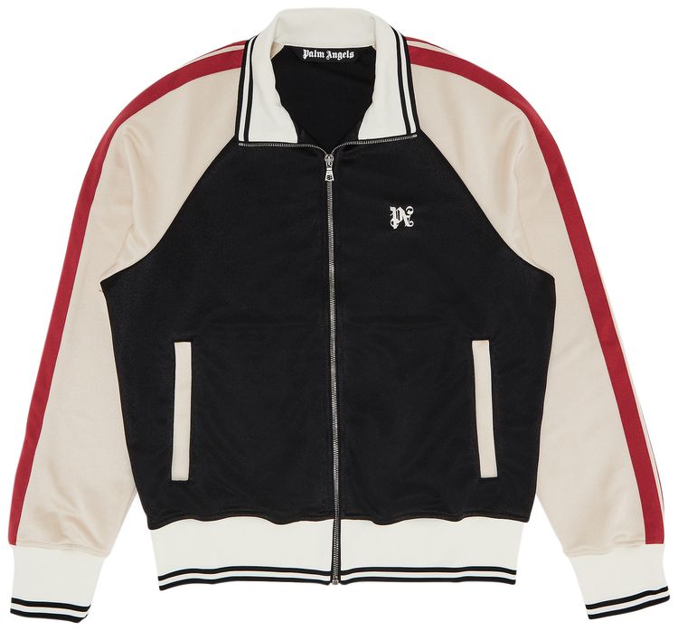 Palm Angels Monogram Colorblock Track Jacket BlackLight Red