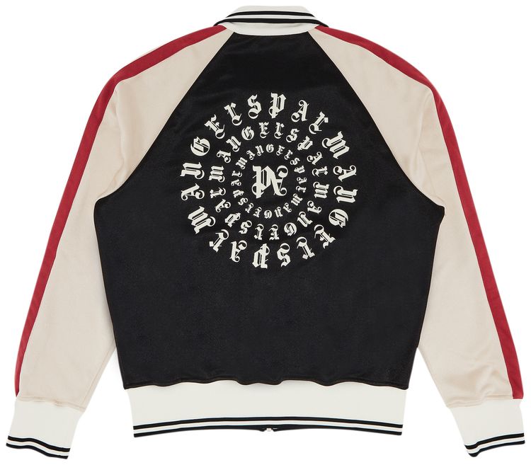 Palm Angels Monogram Colorblock Track Jacket BlackLight Red