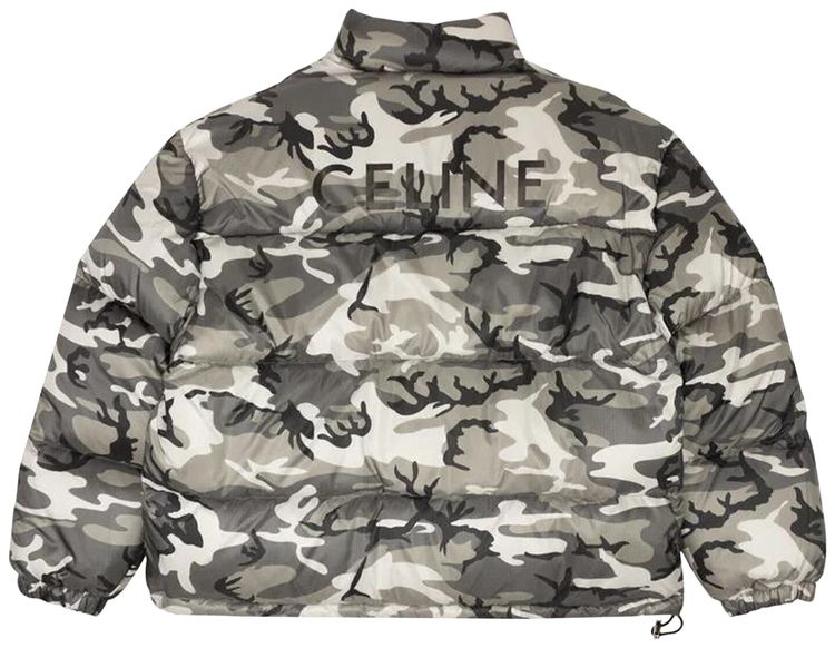CELINE Camo Short Down Jacket Grey