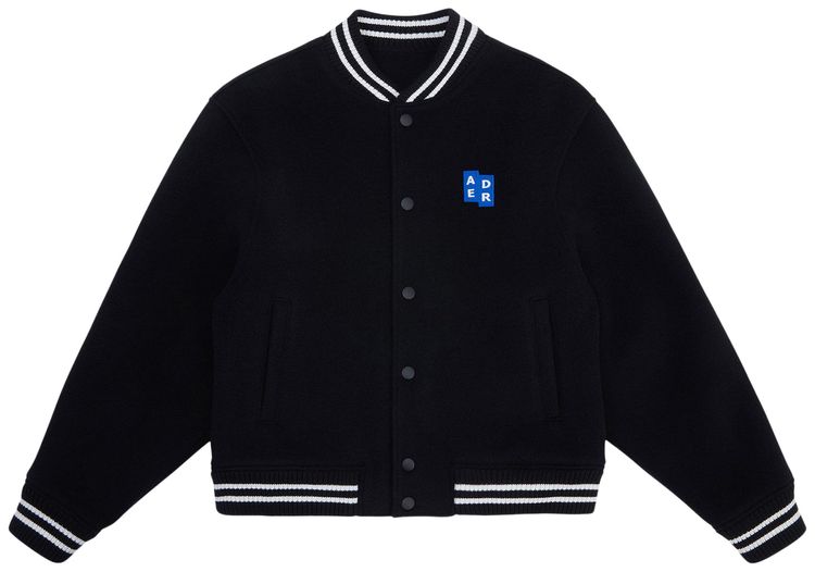Ader Error TRS Tag Varsity Jacket Black