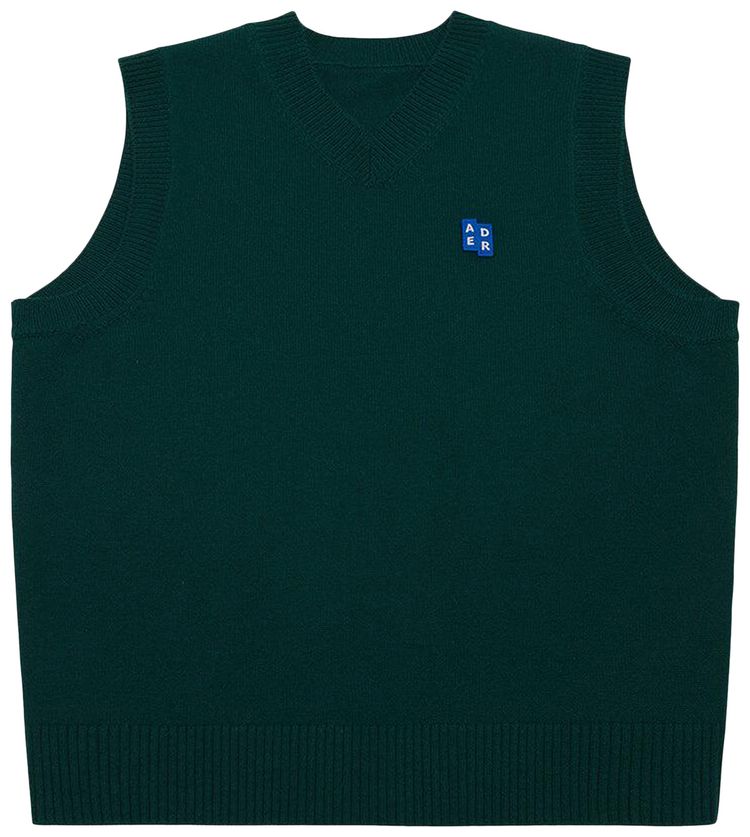 Ader Error V Neck Knitted Vest Green