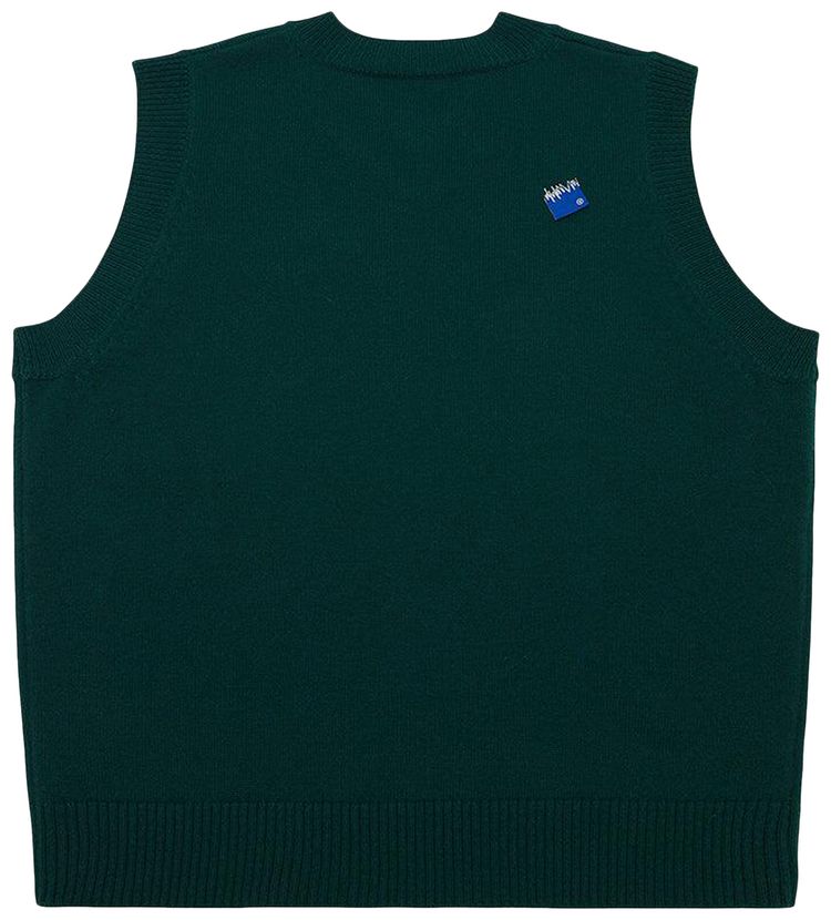 Ader Error V Neck Knitted Vest Green