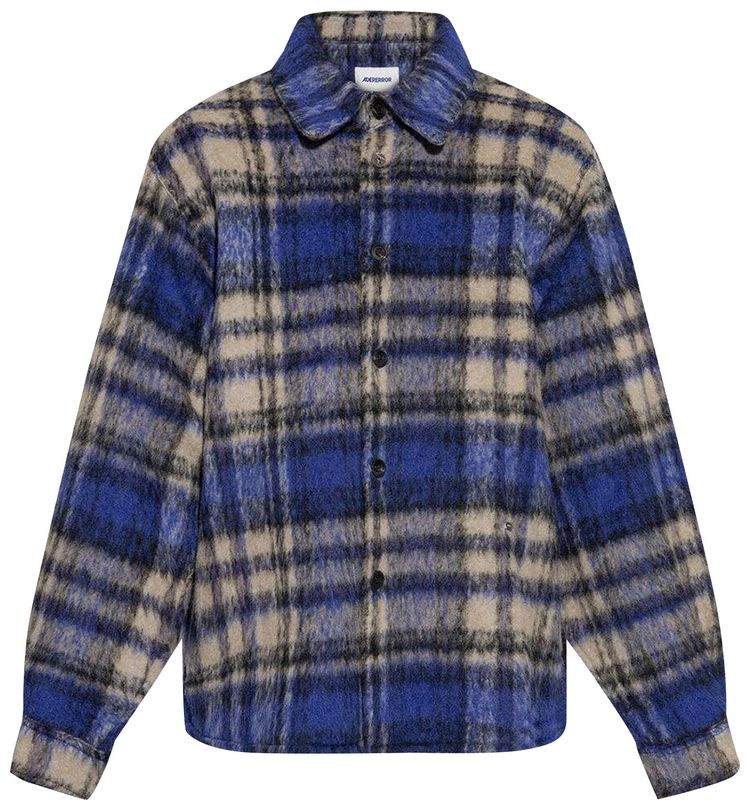 Ader Error Plaid Long Sleeve Shirt Blue
