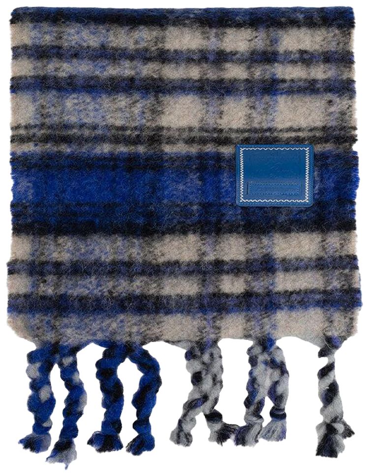 Ader Error Logo Patch Check Scarf Blue