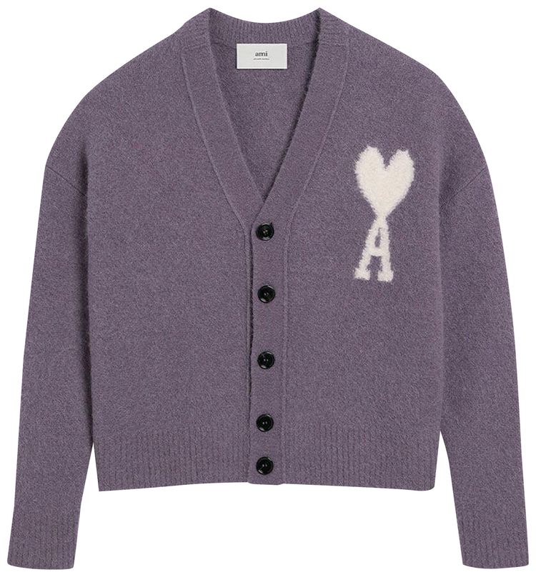 Ami Off White ADC Cardigan Lilac