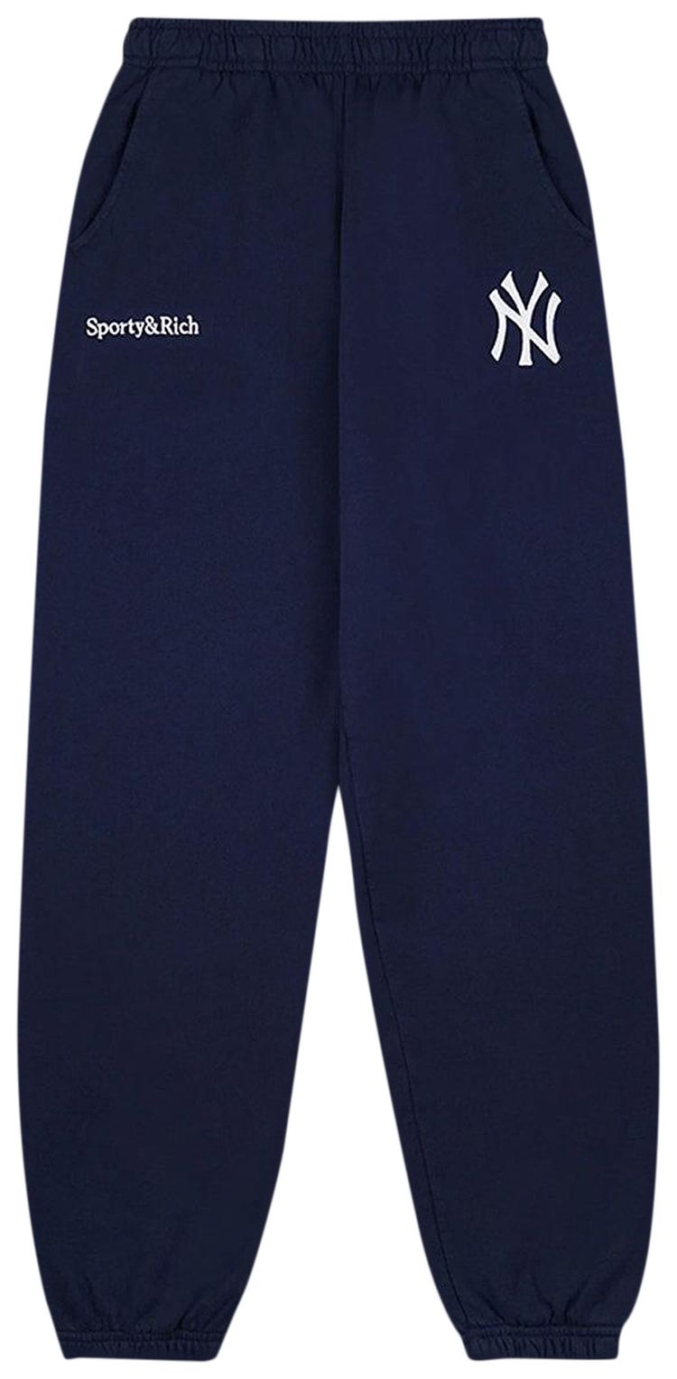 Sporty  Rich Yankees Serif Sweatpant NavyWhite