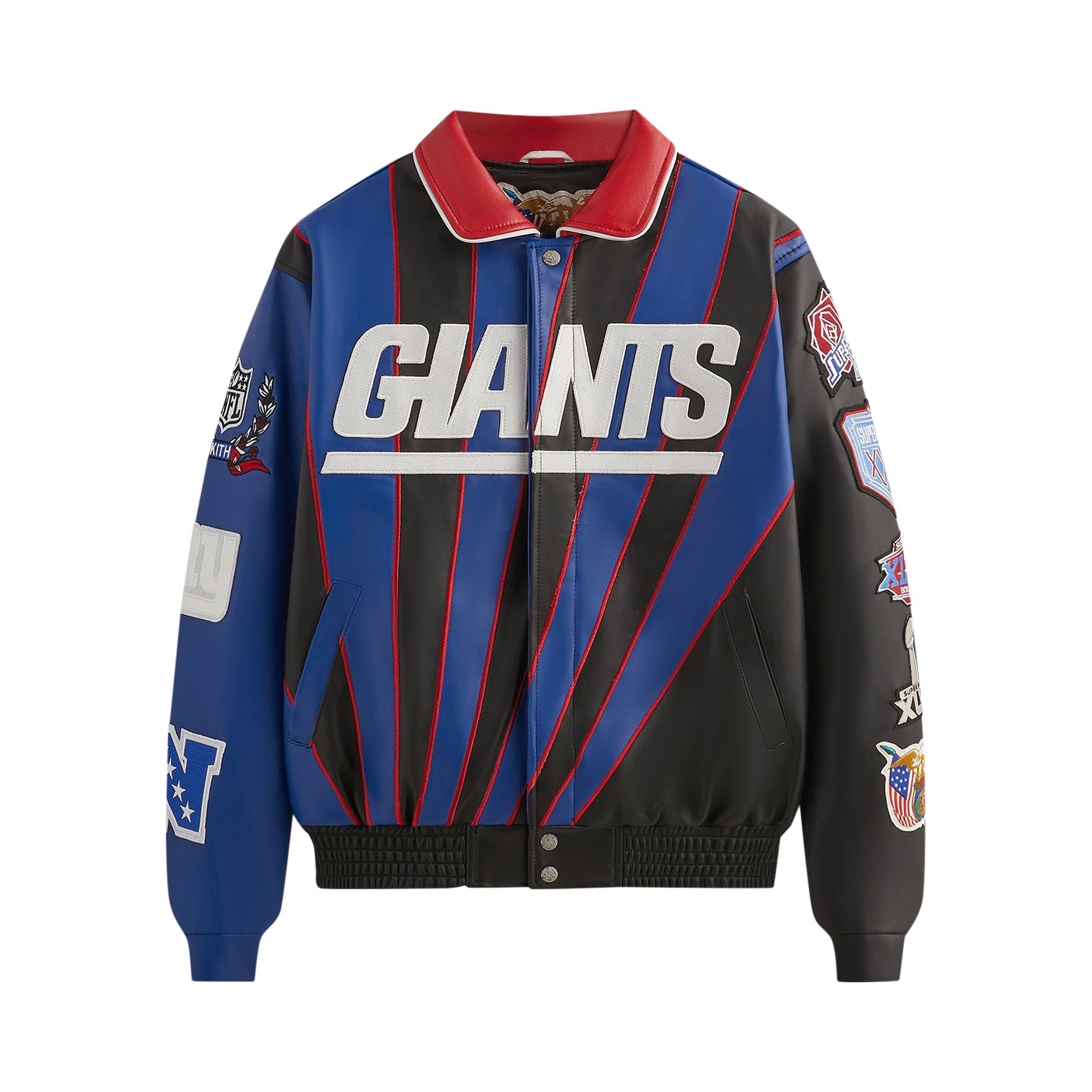 Buy Kith & Jeff Hamilton for the NFL: Giants Leather Varsity Buy Kith & Jeff Hamilton for the NFL: Giants Leather Varsity