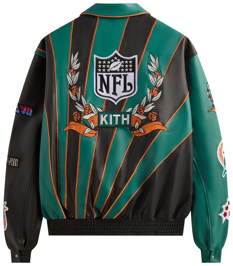 Kith  Jeff Hamilton for the NFL Dolphins Leather Varsity Jacket Dolphins