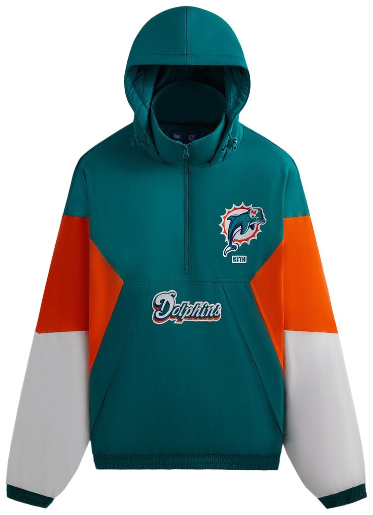 Kith  47 for the NFL Dolphins Quarter Zip Anorak With Hood Center