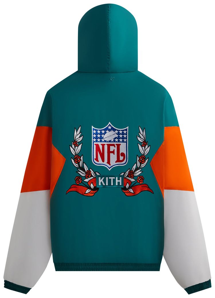 Kith  47 for the NFL Dolphins Quarter Zip Anorak With Hood Center