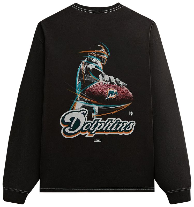Kith  47 for the NFL Dolphins Vintage Long Sleeve Tee Black