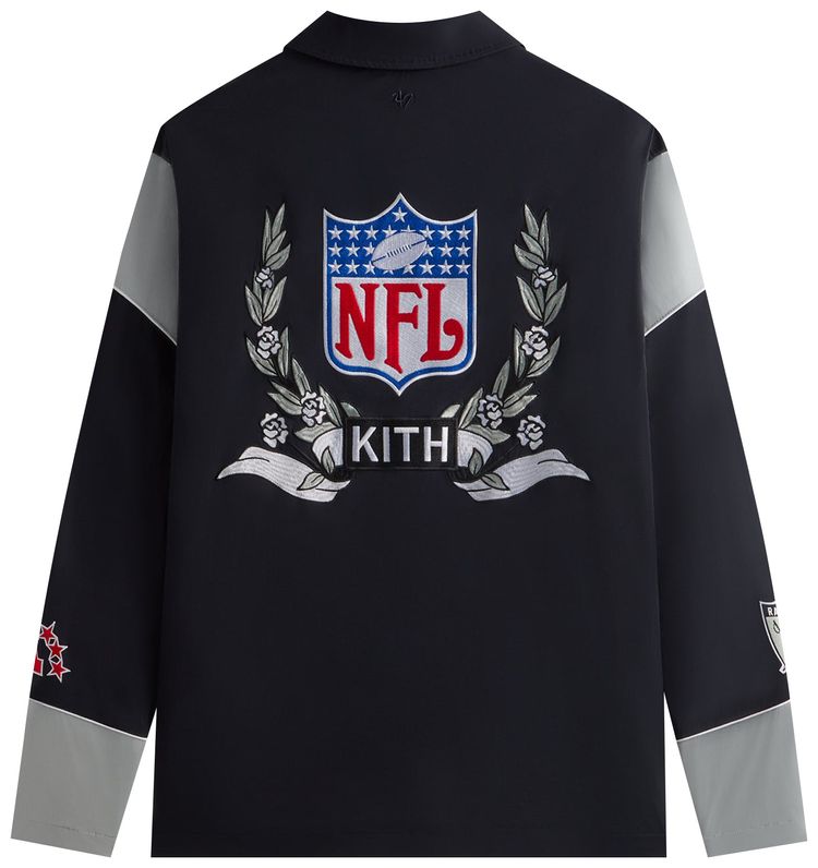 Kith  47 for the NFL Raiders Kieran Coaches Jacket Black