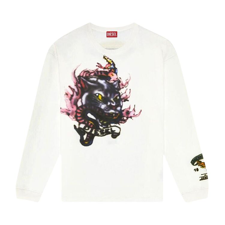 Diesel T Boxt Q9 Long Sleeve T Shirt Off White
