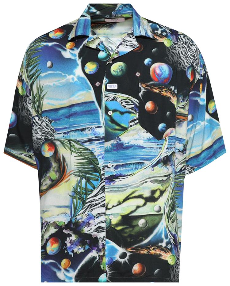 Martine Rose Boxy Hawaiian Shirt Blue