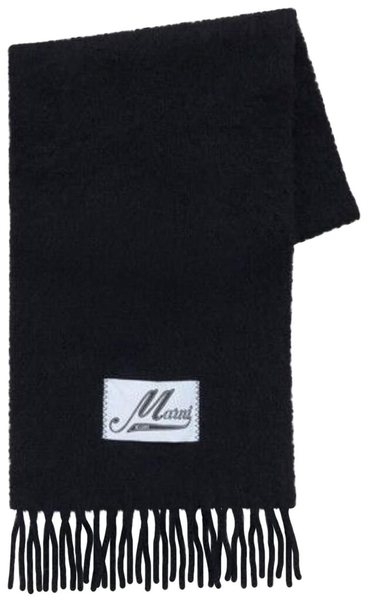 Marni Brushed Alpaca Scarf Black