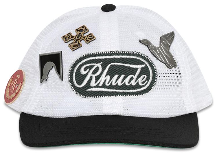 Rhude Patch Mesh Trucker Hat BlackWhite