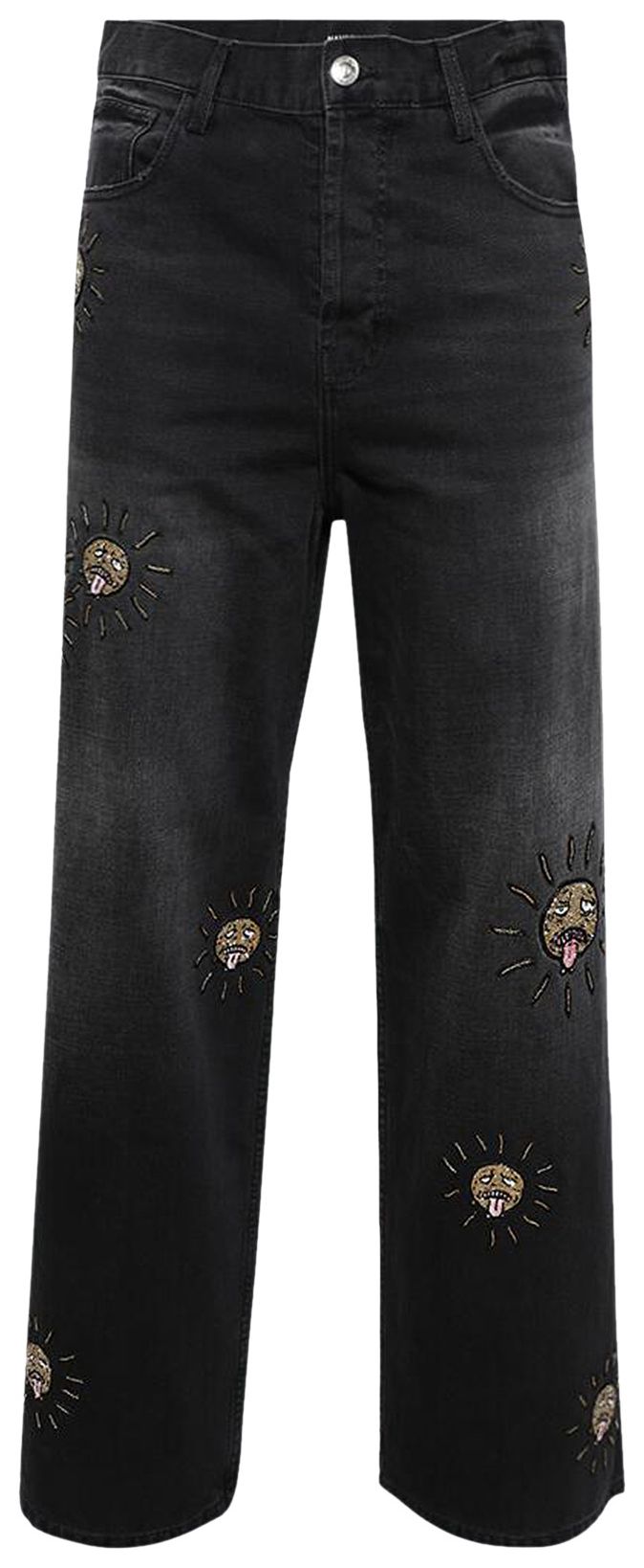 Nahmias Beaded Sun Wide Jeans Charcoal Wash