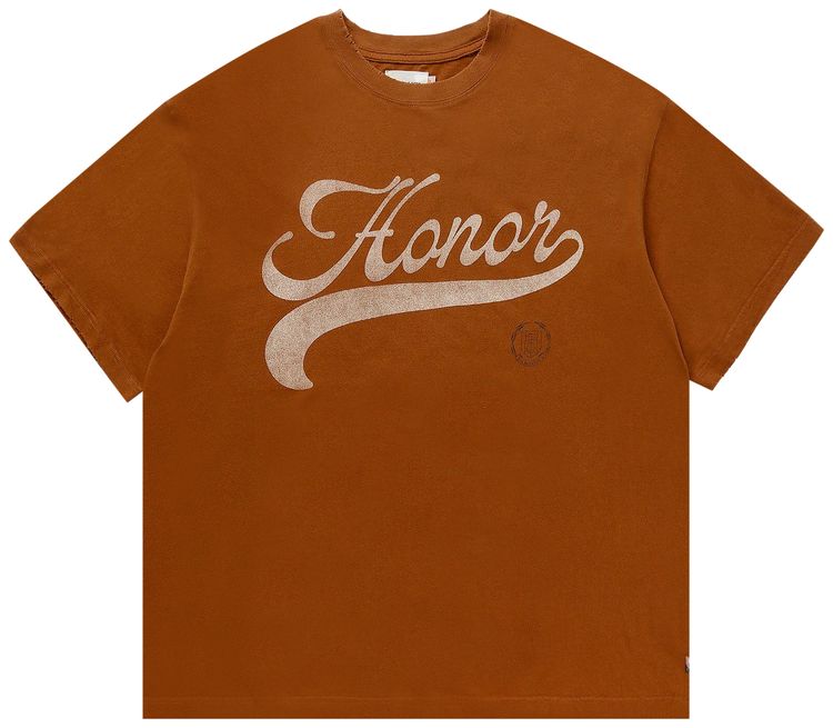 Honor The Gift Holiday Script Tee Copper