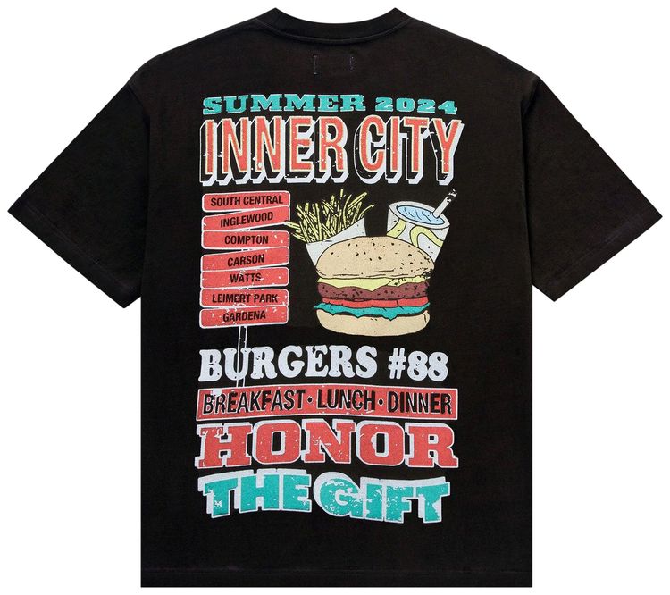 Honor The Gift Burgers Tee Black