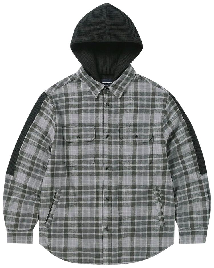 thisisneverthat FCP Plaid Check Hood Shirt Black